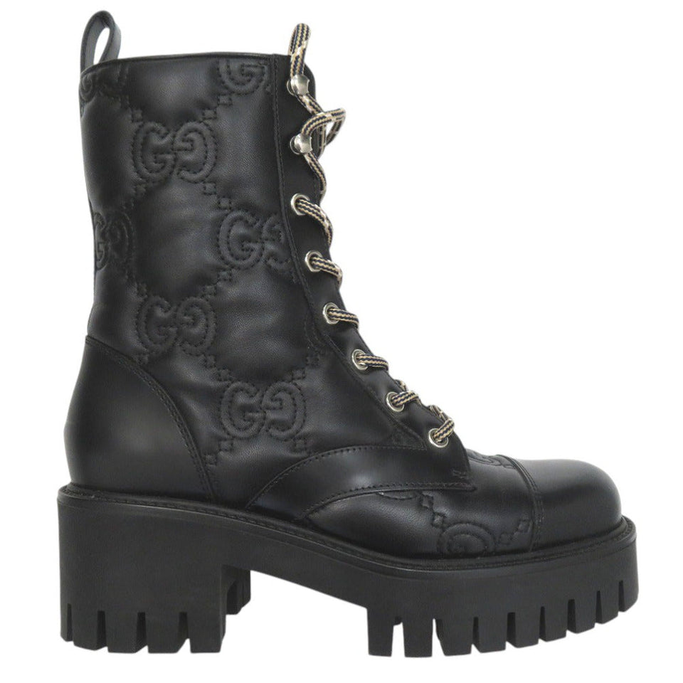 Gucci boots 718386 leather black 36 1/2