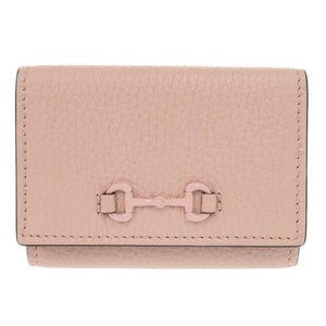 Gucci Tri-fold wallet 745988 leather pink Horsebit compact wallet