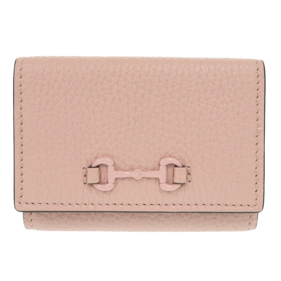 Gucci Tri-fold wallet 745988 leather pink Horsebit compact wallet