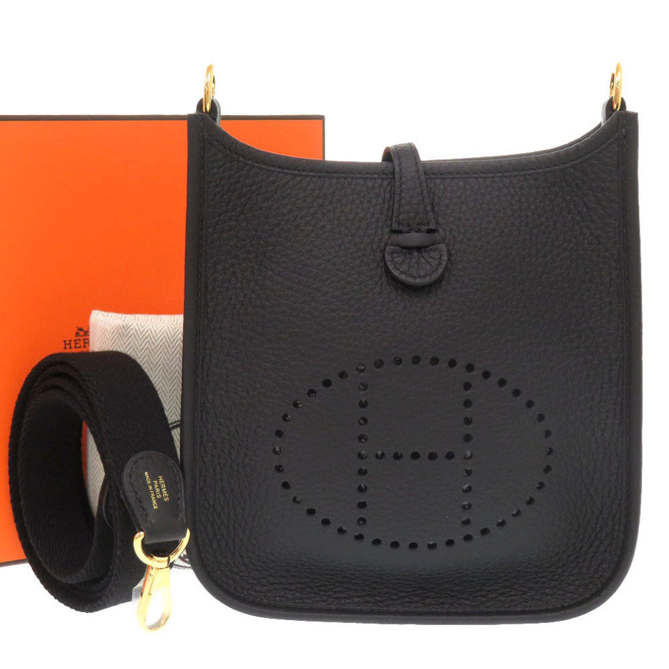 Hermes Shoulder Bag Taurillon Clemence black Evelyn TPM Amazone