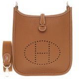 Hermes Shoulder Bag Taurillon Clemence gold Evelyn TPM Amazone