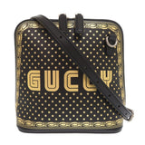 Gucci Shoulder Bag 511189 leather black x SEGA GUCCY print