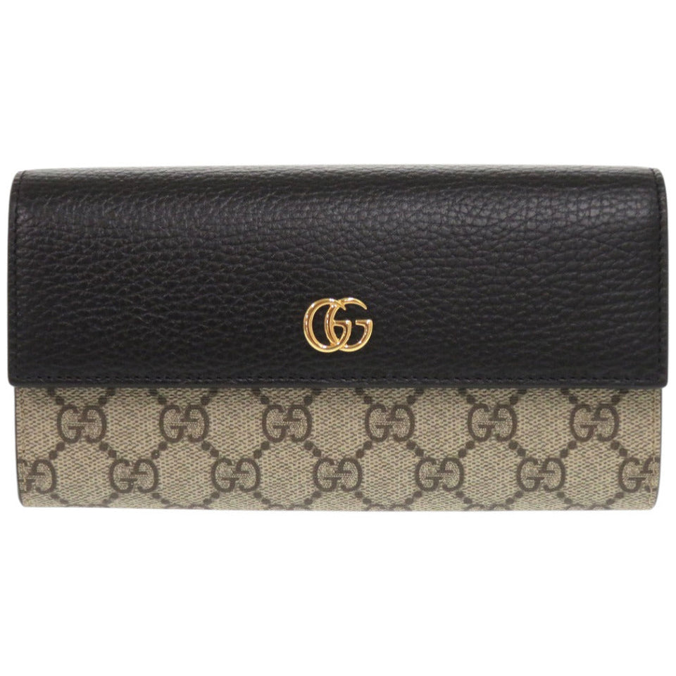 Gucci Long Wallet Purse 456116 AAE5E 1069 GG Supreme, Leather black