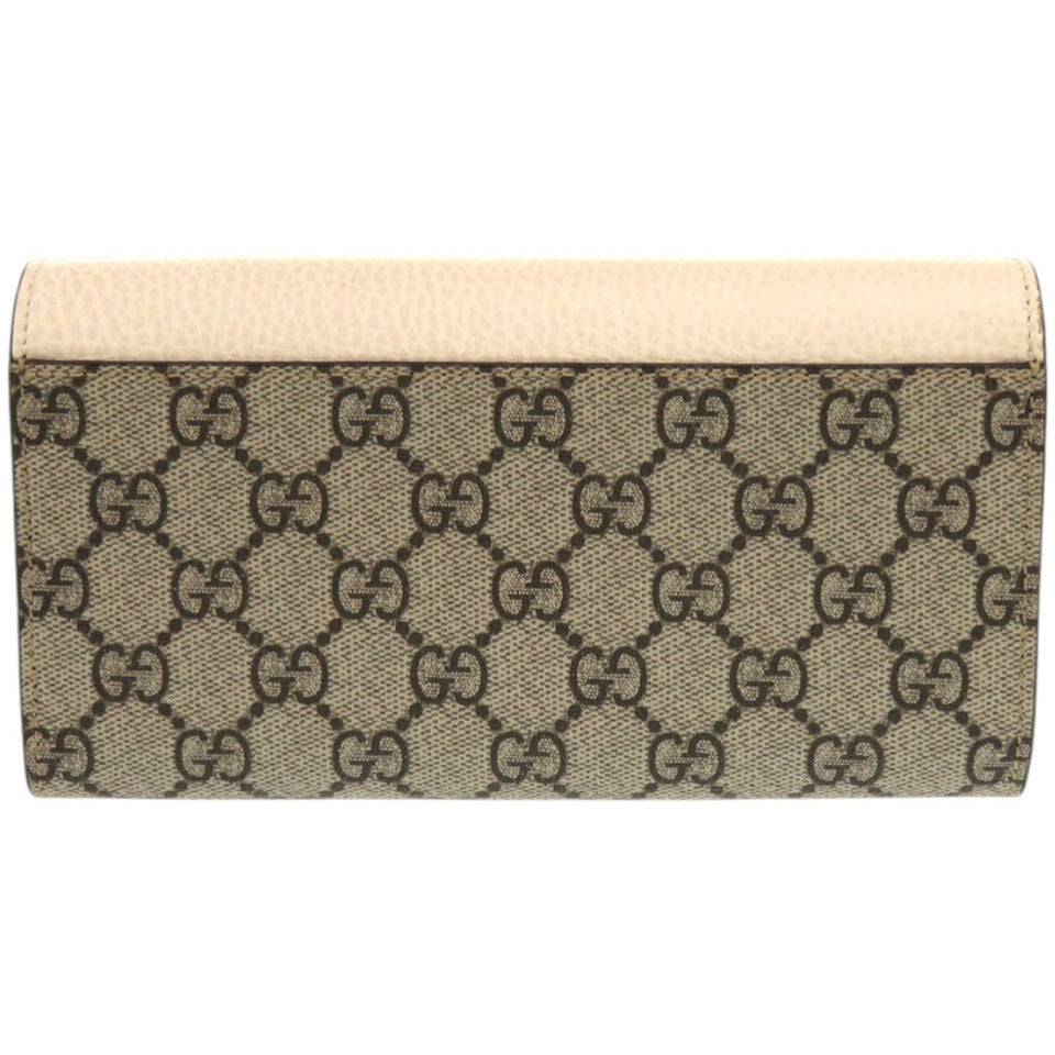 Gucci Long Wallet Purse 456116 17WAG 9096 GG Supreme canvas, leather beige