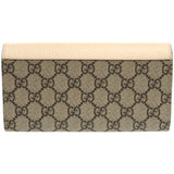 Gucci Long Wallet Purse 456116 17WAG 9096 GG Supreme canvas, leather beige