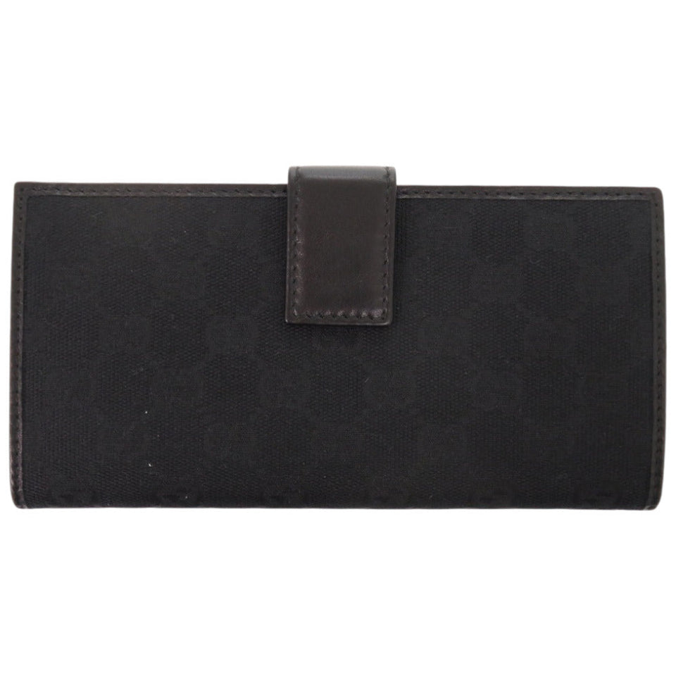 Gucci Long Wallet Purse 181593 GG canvas black Interlocking G