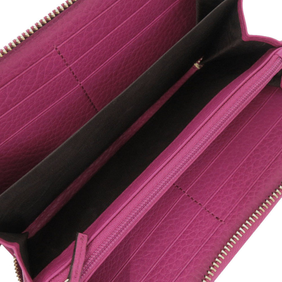 Gucci Long Wallet Purse 307984 leather Magenta Bamboo