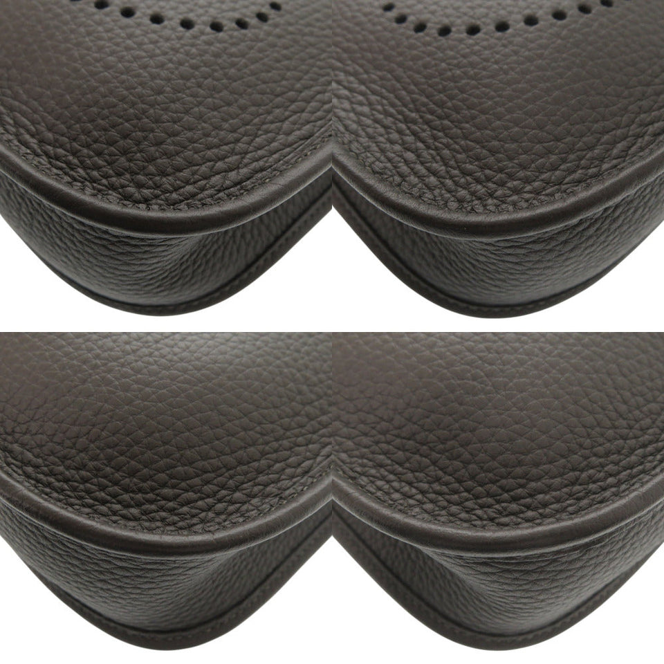 Hermes Shoulder Bag Taurillon Clemence Dark bronze Evelyn TPM Amazone