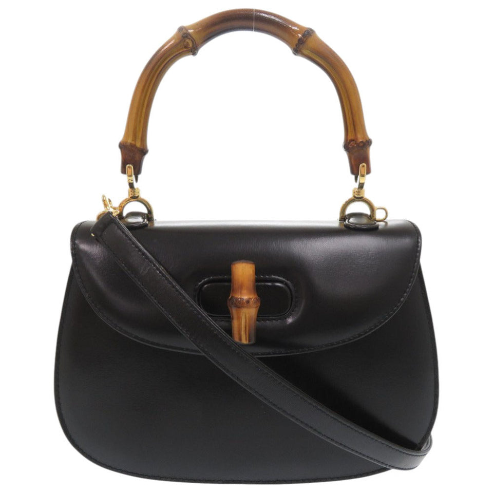 Gucci Handbag 000 46 0188 leather black 2WAY Bamboo Women