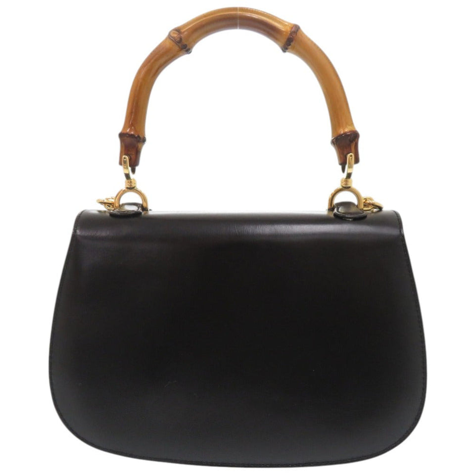 Gucci Handbag 000 46 0188 leather black 2WAY Bamboo Women