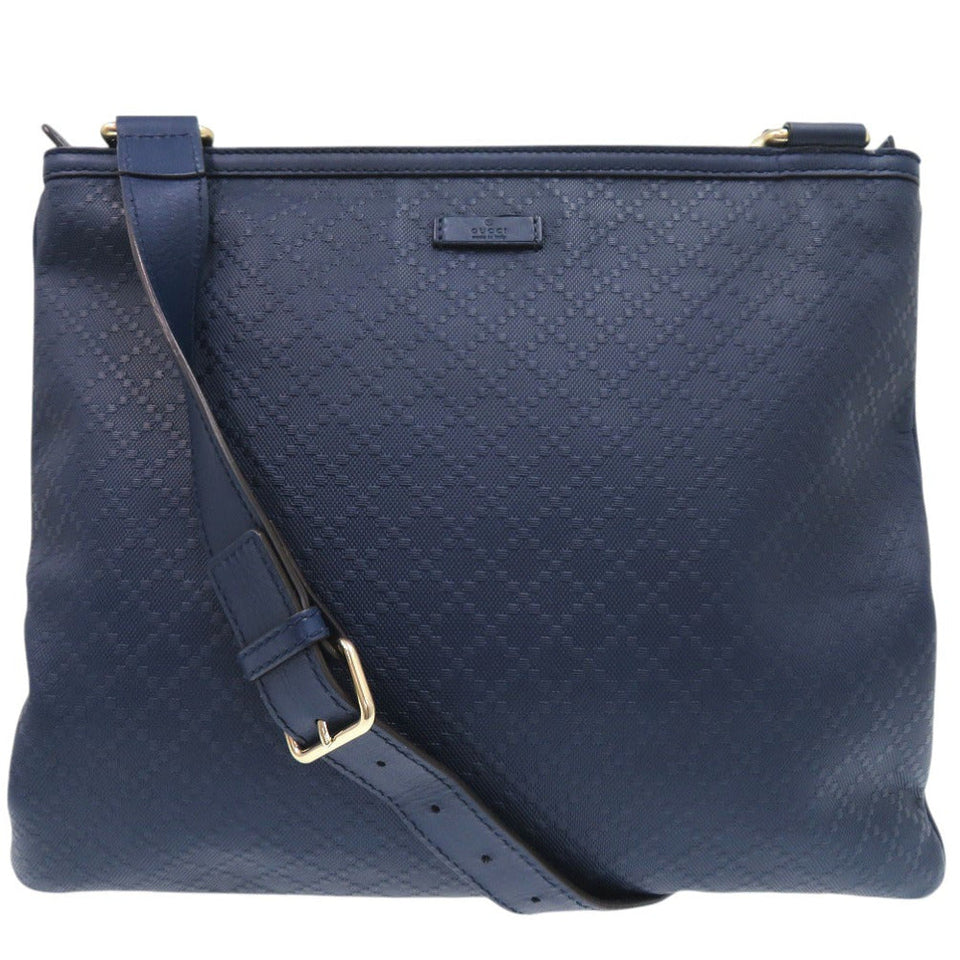 Gucci Shoulder Bag leather Navy Diamante Pattern A4 Storage Crossbody Diamante Hilary Lux Women