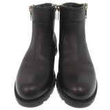 Gucci boots 388050 leather black side zip ankle boots Micro GG Women 37 1/2