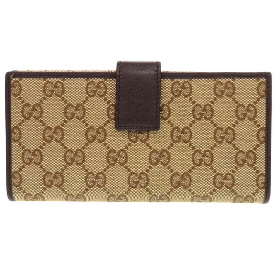 Gucci Long Wallet Purse 257012 GG canvas beige Bifold Walletlong wallet Women