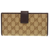Gucci Long Wallet Purse 257012 GG canvas beige Bifold Walletlong wallet Women