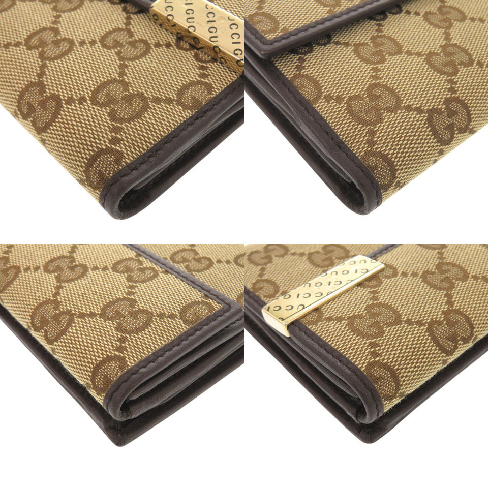Gucci Long Wallet Purse 257012 GG canvas beige Bifold Walletlong wallet Women