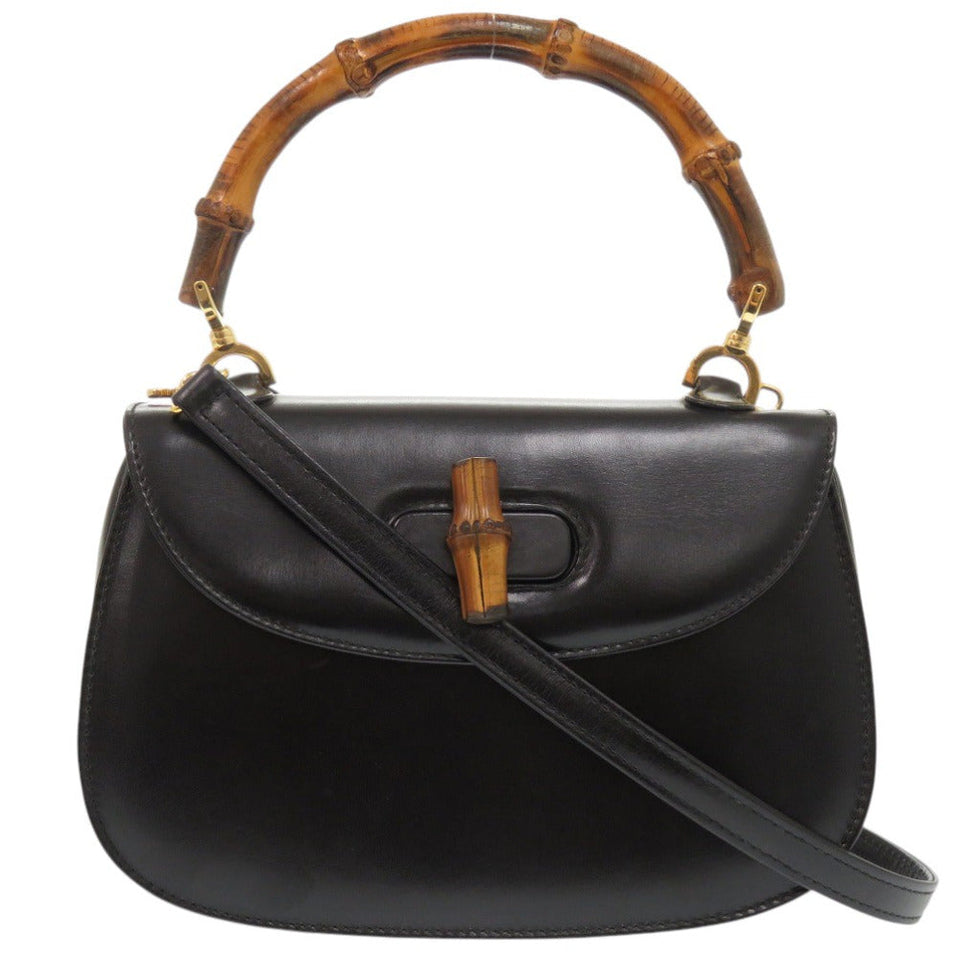 Gucci Handbag 000 2046 0188 leather black 2WAY Bamboo Women