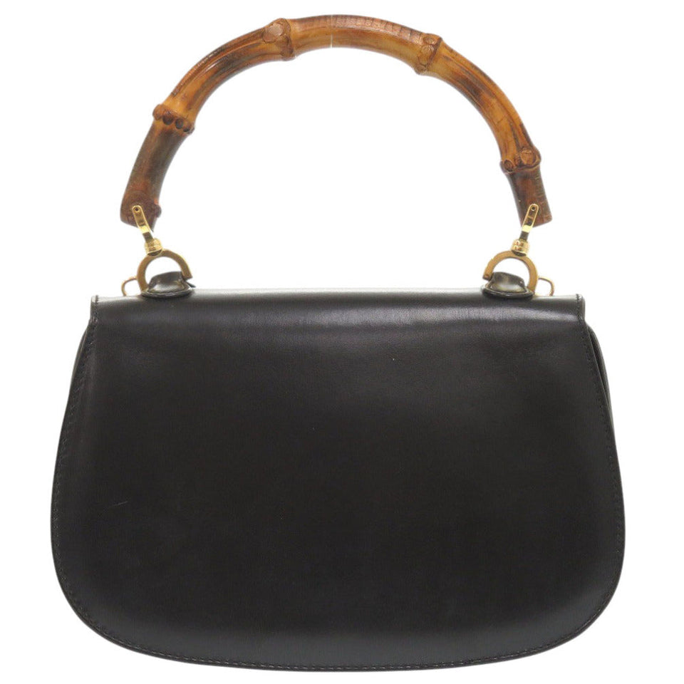 Gucci Handbag 000 2046 0188 leather black 2WAY Bamboo Women