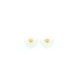 Chanel Heart Pearl Earrings With Crystals Light Gold