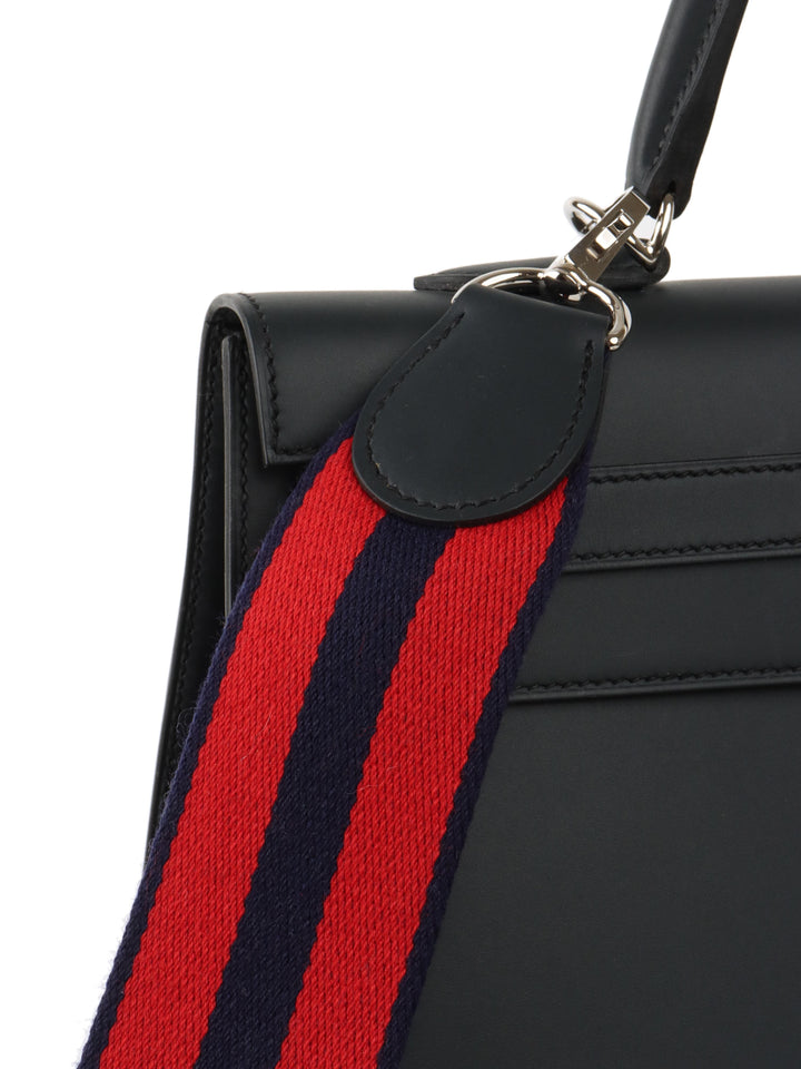 Hermes Kelly 35 Black Sombrero Leather PHW.