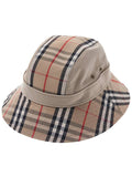 Luxury Burberry Check Pattern Bucket Hat Beige