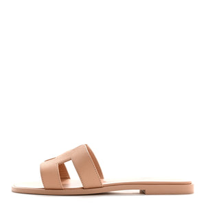Hermes Epsom Oran Sandals 37.5 Beige Perlino