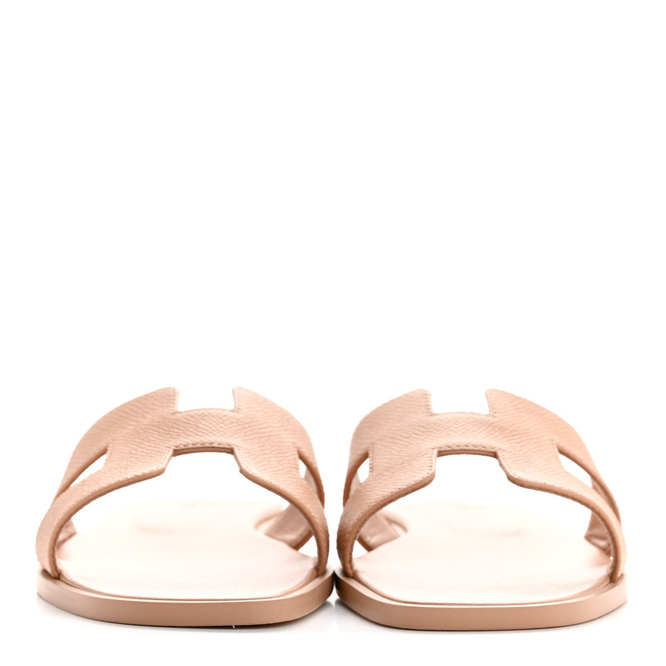 Hermes Epsom Oran Sandals 37.5 Beige Perlino