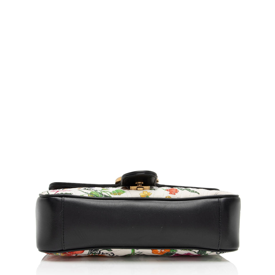 Gucci x Luxury Balenciaga Trending 2025 Canvas Flora GG Marmont The Hacker Project Small Flap Shoulder Bag