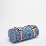 Louis Vuitton Papillon Bag 28cm LV Monogram Denim Papillon Shoulder Bag Blue from 2024