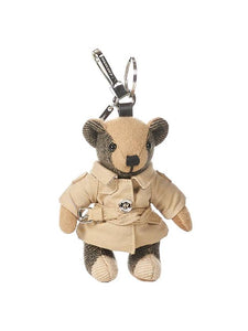 Luxury Burberry Trench Coat Thomas Bear Charm Key Holder Archive Beige