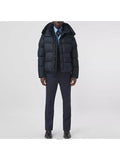 Luxury Burberry Detachable Sleeve Hooded Padding Navy
