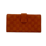 Gucci Long Wallet Purse leather Orange Gucci Shima