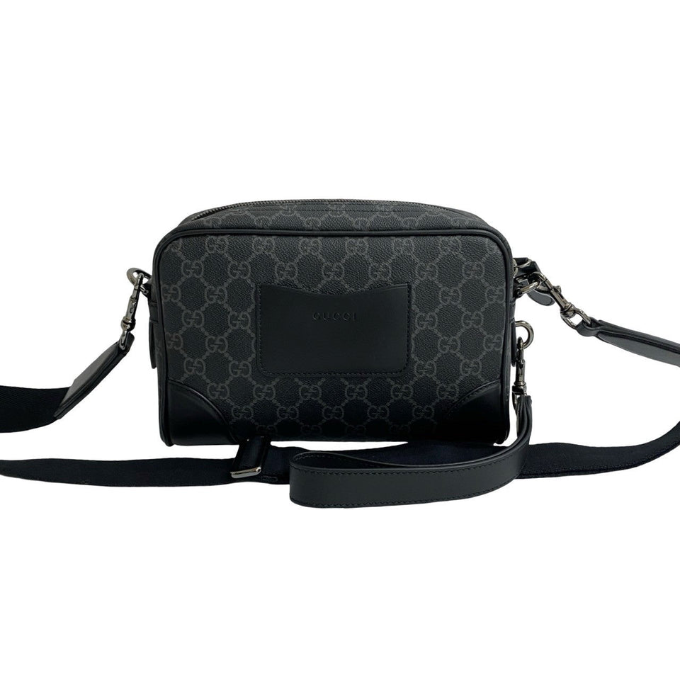 Gucci Shoulder Bag leather black GG Emblem Small Cross Sling Bag