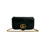 Gucci Shoulder Bag leather black GG Marmont quilted small bag