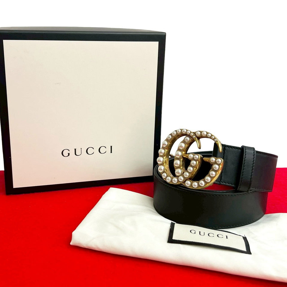 Gucci belt leather black