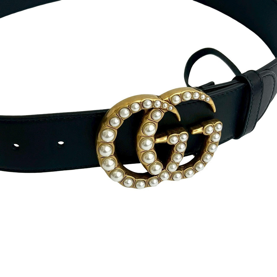 Gucci belt leather black