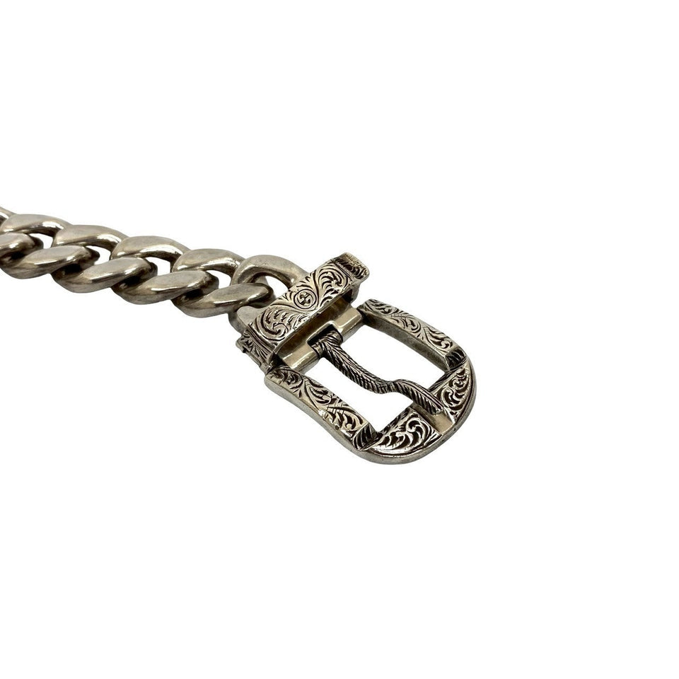 Gucci Necklace Silver925 Silver Arabesque Cat Head Curb Belt Necklace