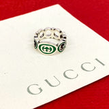 Gucci Ring Silver925 Silver Interlocking G enamel ring