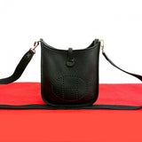 Hermes Shoulder Bag Taurillon Clemence black Evelyn TPM