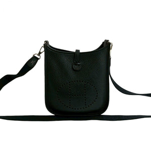 Hermes Shoulder Bag Taurillon Clemence black Evelyn TPM