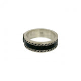 Gucci Ring Silver925 Silver Interlocking G black enamel ring