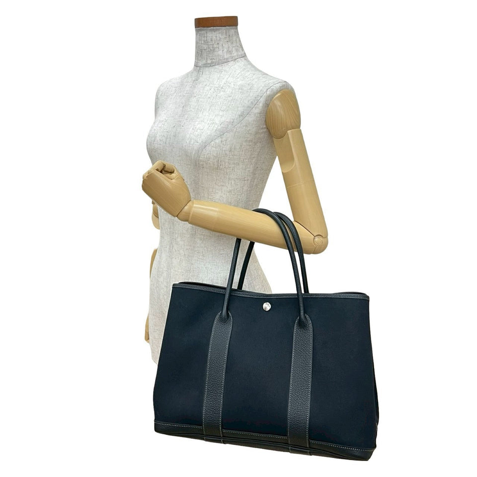 Hermes Tote Bag Towar Officier black Garden party PM