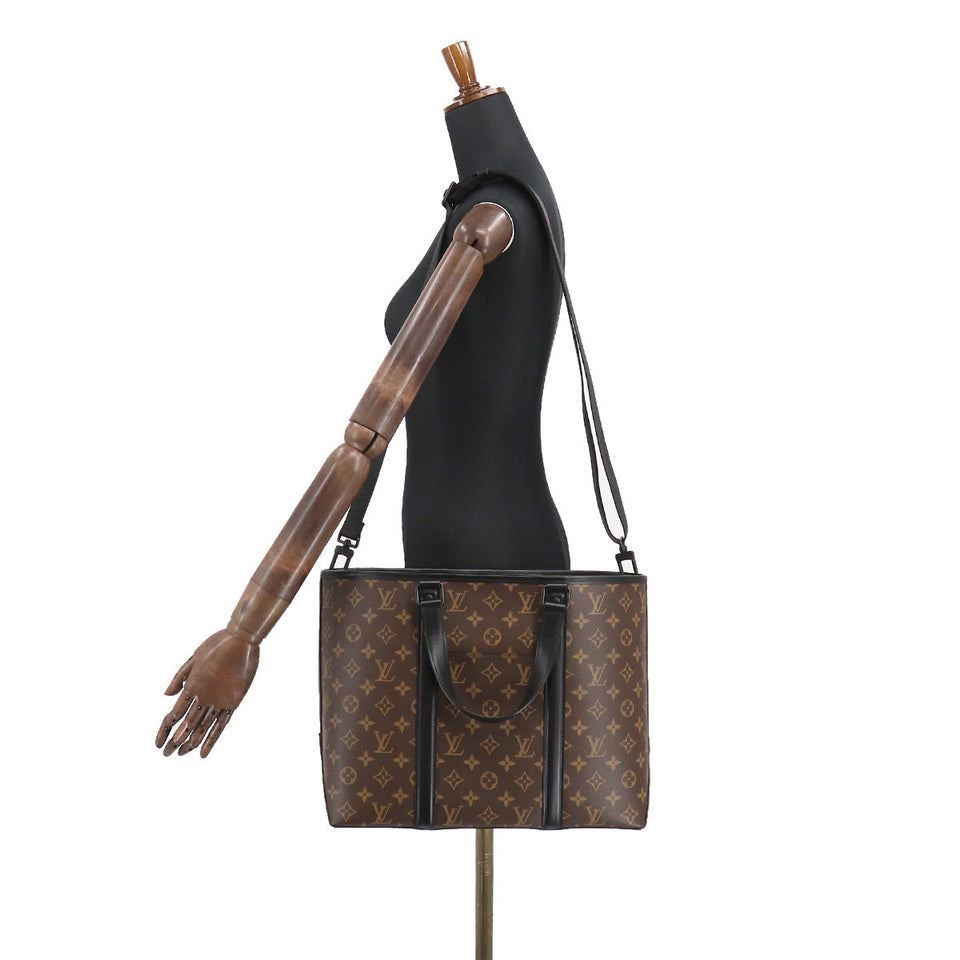 Louis Vuitton Macassar Weekend Tote PM Shoulder Bag Black