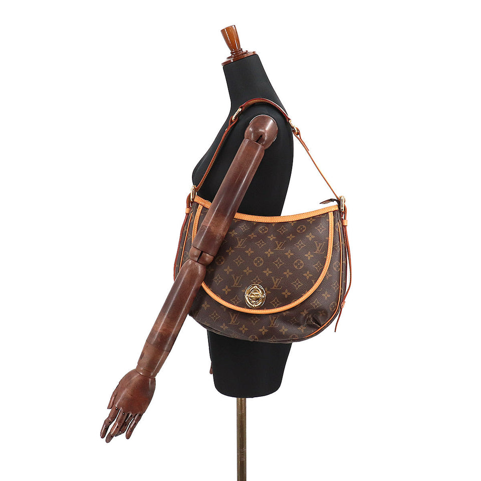 Louis Vuitton Monogram Tulum GM Shoulder Bag Brown Gold Hardware