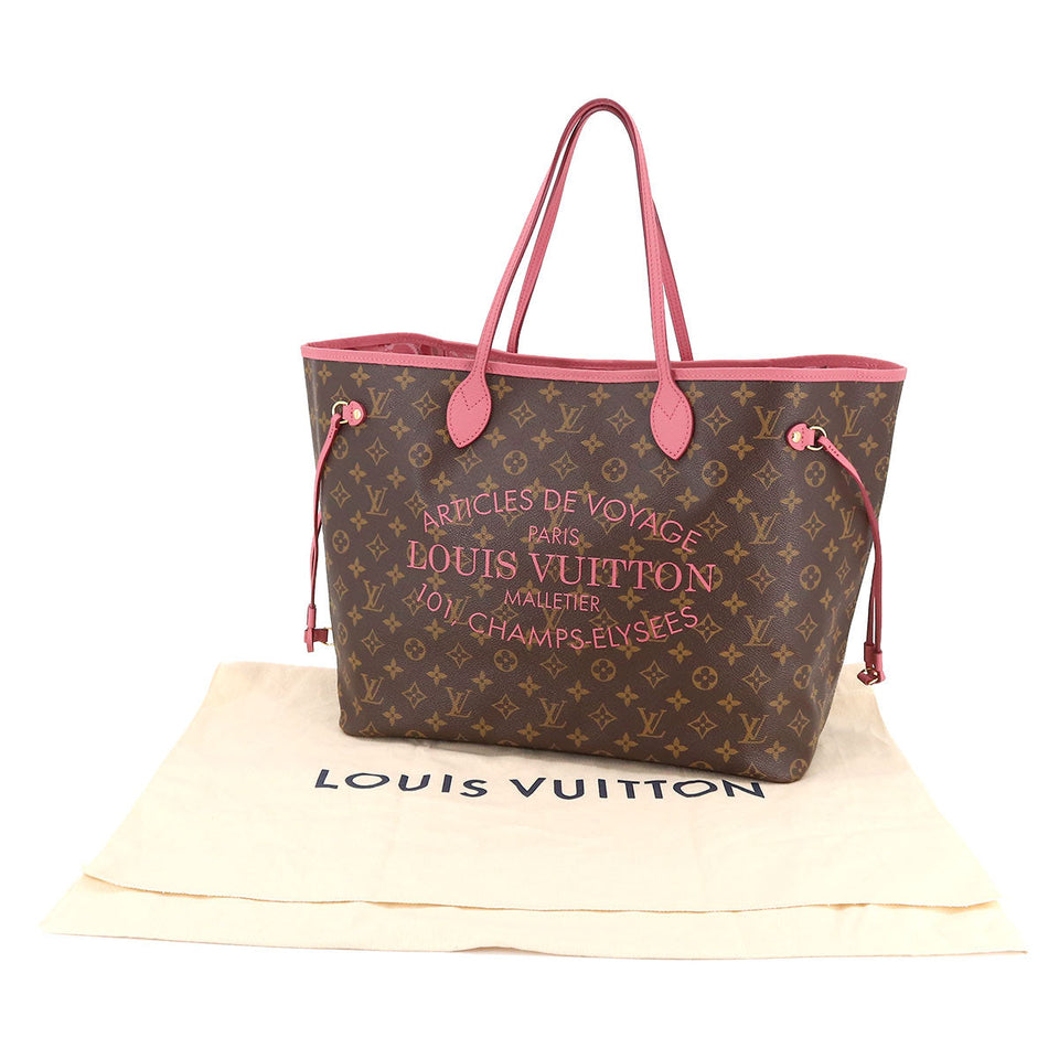 Louis Vuitton Monogram Ikat Flower Neverfull GM Tote Bag Rose Velour