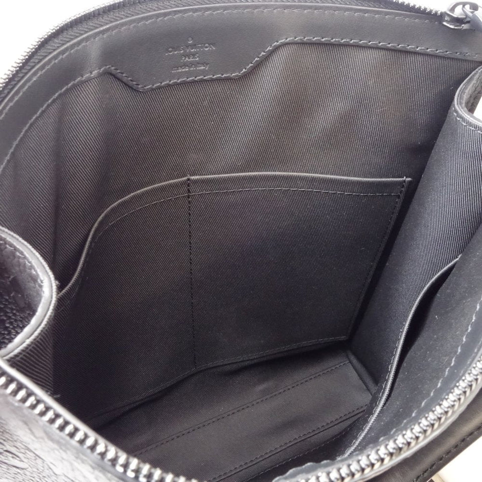 Louis Vuitton Sac Plat Shoulder Bag Monogram Noir Black