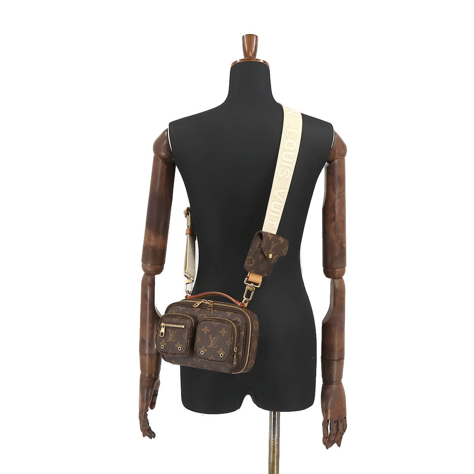 Louis Vuitton Monogram Utility Crossbody Shoulder Bag Brown