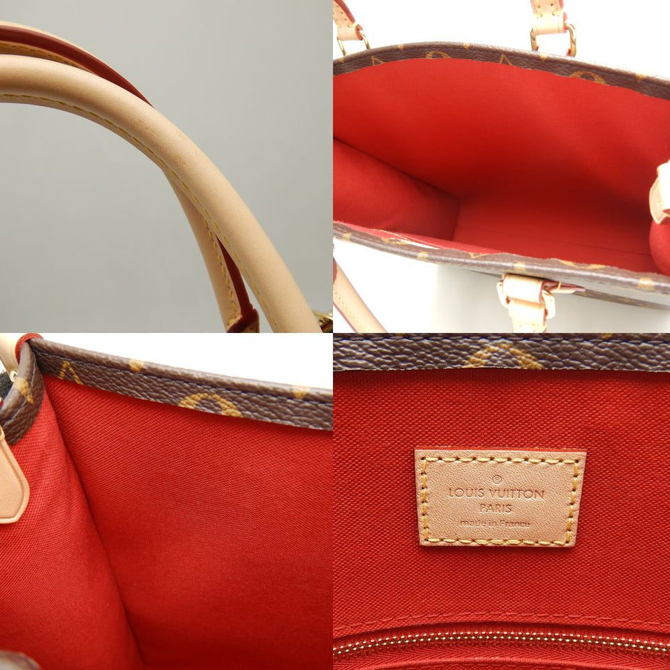 Louis Vuitton Monogram Sac Plat PM Tote Bag Brown