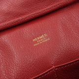 Hermes Plume 32 Handbag Togo Crimson Red Series Gold Metal Fittings