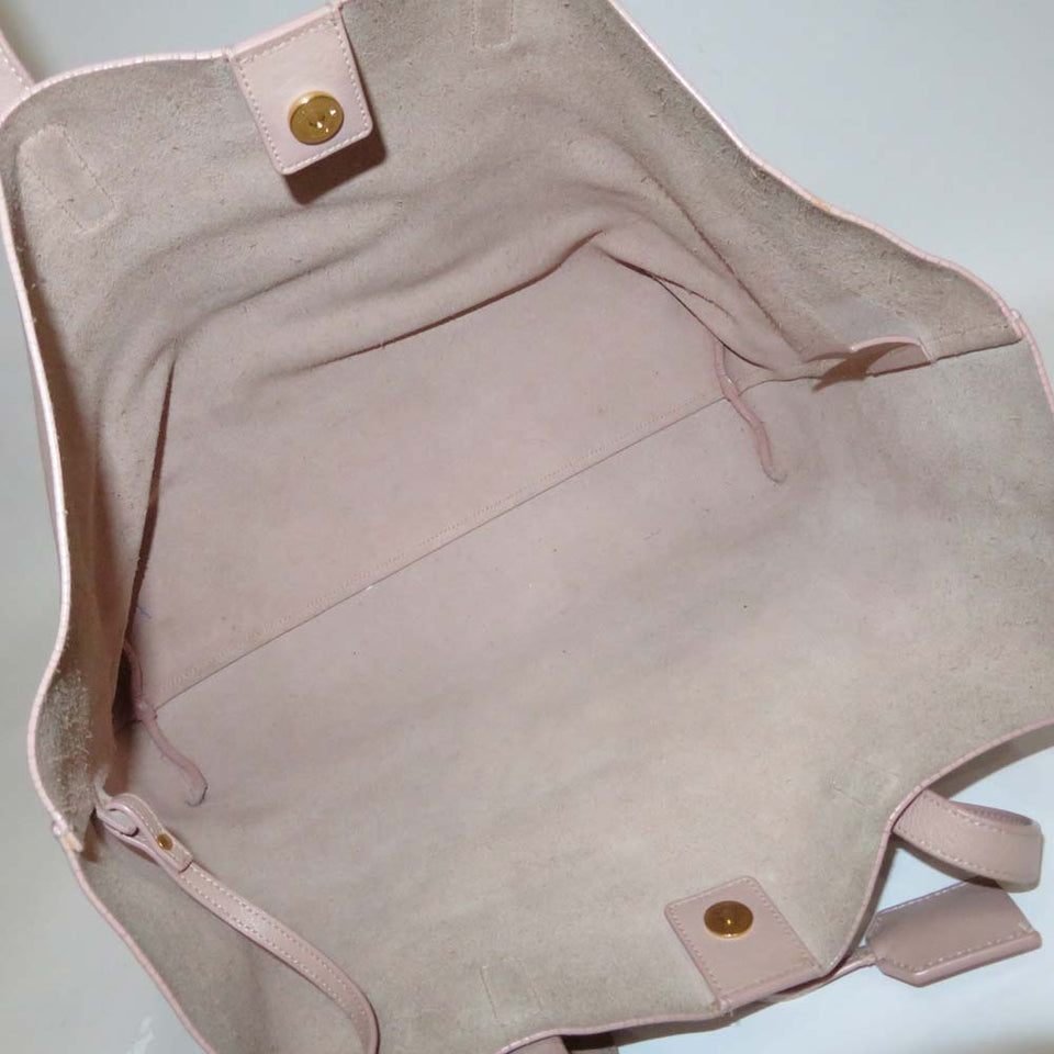 Saint Laurent- Leather Tote Bag With B Rank Pink Pouch