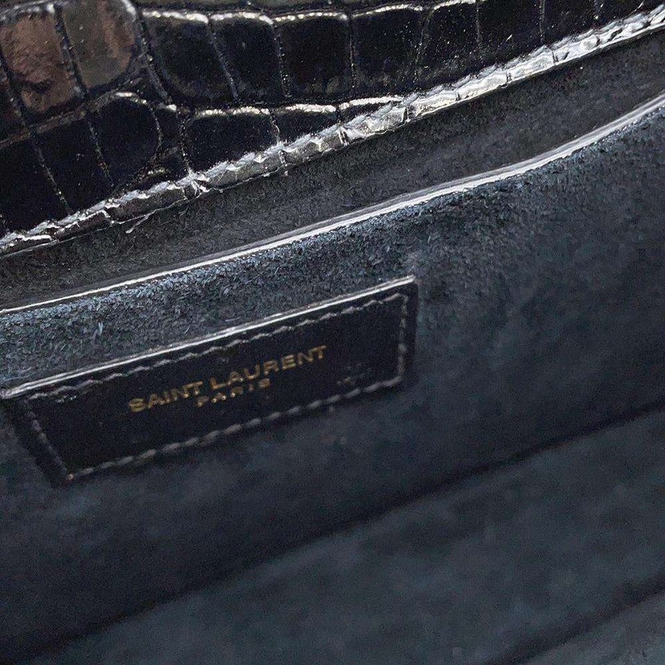 Saint Laurent- Paris Chain Shoulder Bag Embossed Sunset Black
